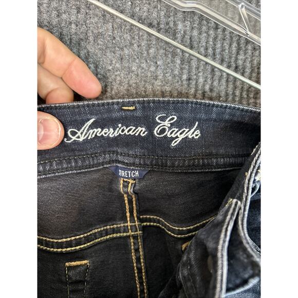 American Eagle Womens Original Boot Cut Jeans Size 4 Blue Dark Wash Y2K Western - Picture 10 of 12